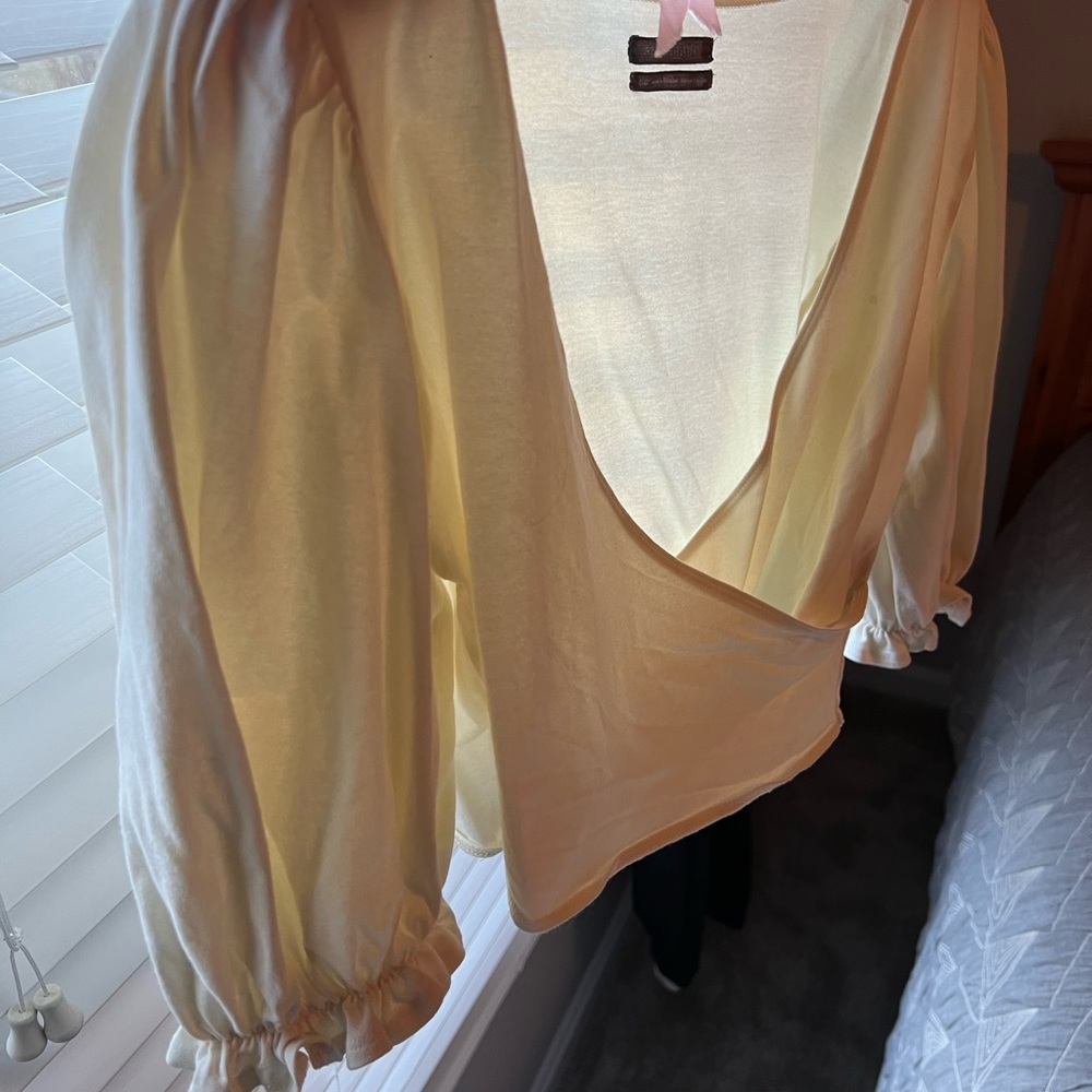 Urban outfitters, cream colored crop top. Size Large